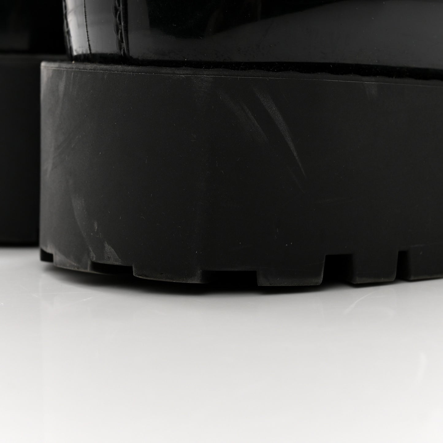 Rubber Embossed Monogram Drops Flat Half Boots 39 Black