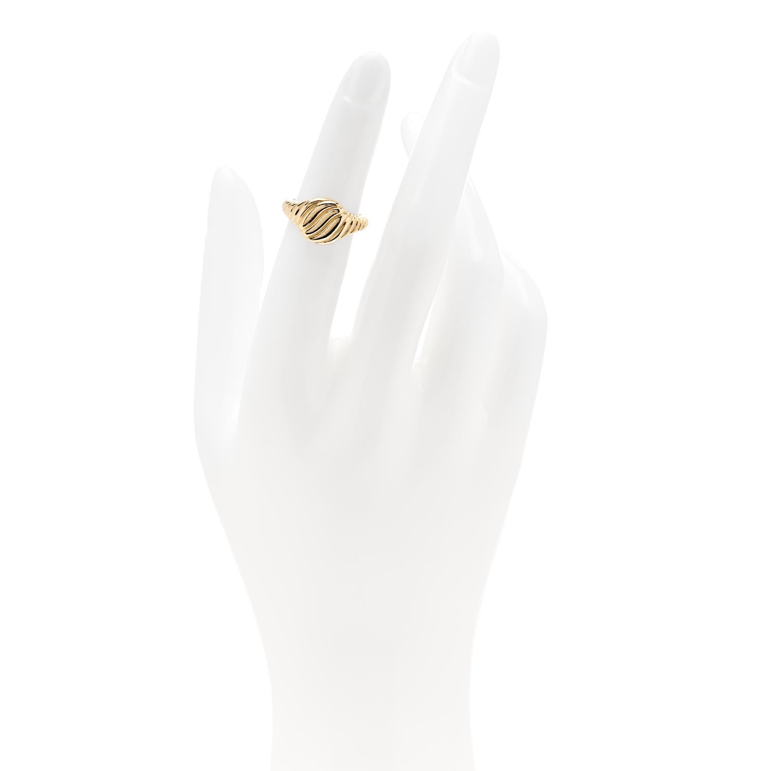 David Yurman 18K Yellow Gold Sculpted Cable Pinky Ring 47 4 2 of 5