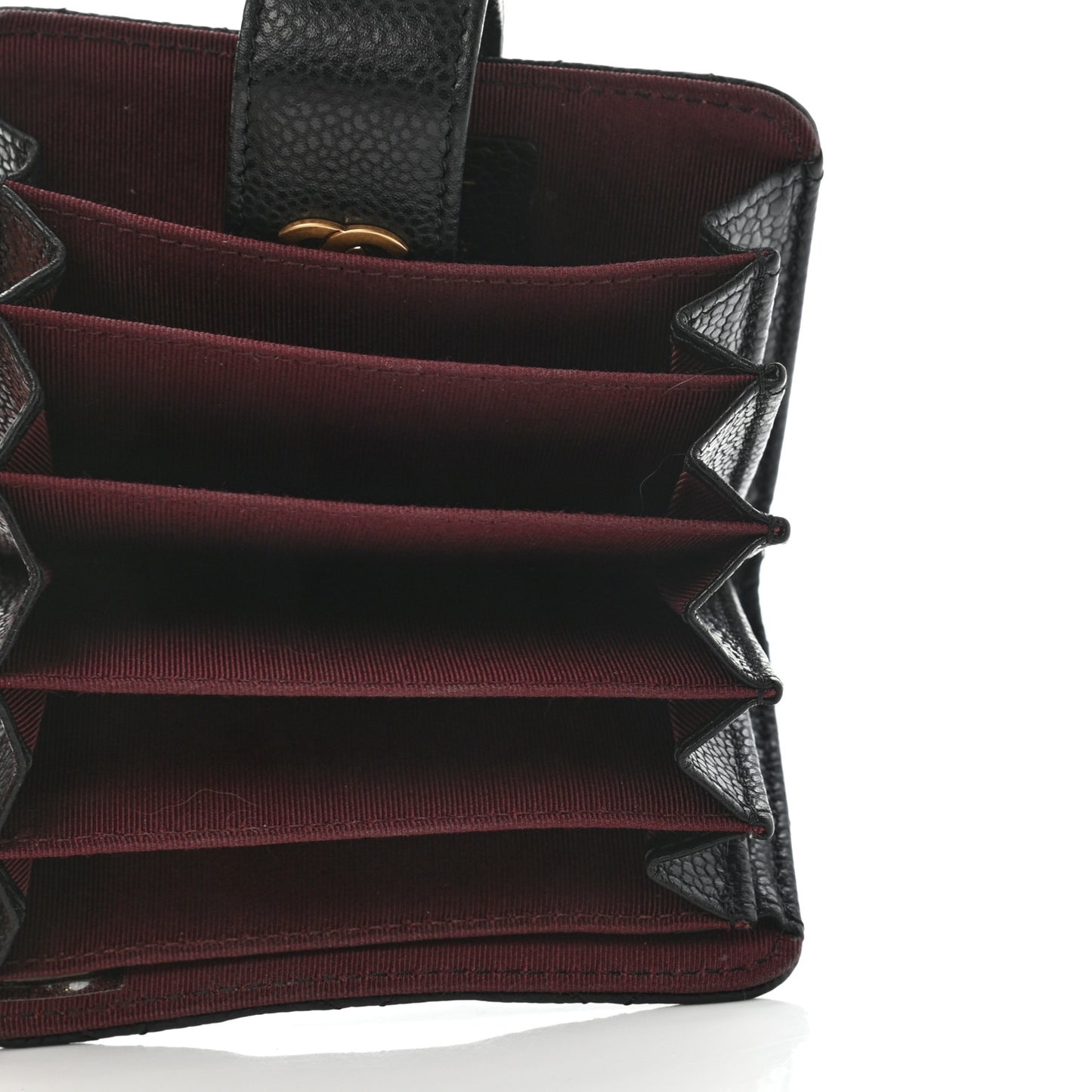 Caviar Quilted Gusseted Card Holder Black