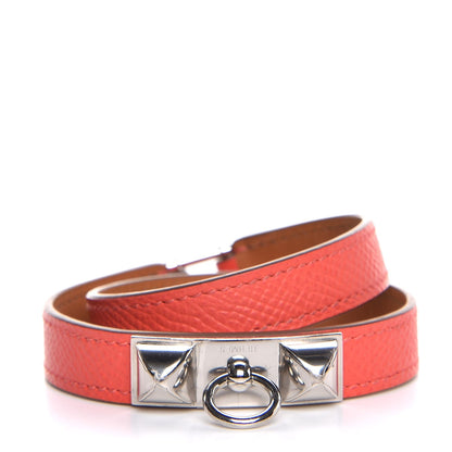 Hermes Epsom Rivale Double Tour Bracelet M Rose Jaipur 1 of 6