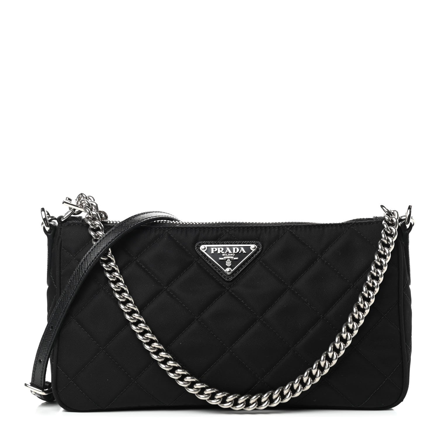 Prada Nylon Tessuto Impuntu Quilted Crossbody Bag Black 1 of 9
