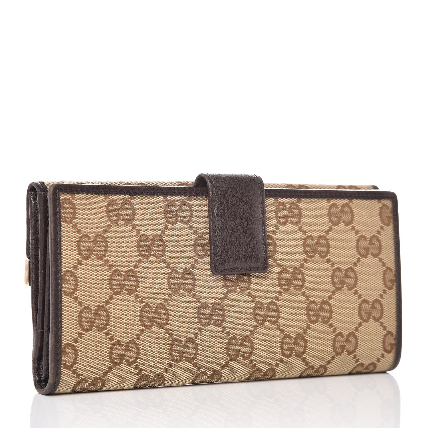 Gucci Monogram Margaux Calfskin Dice Continental Wallet Beige Ebony Dark Brown 3 of 9