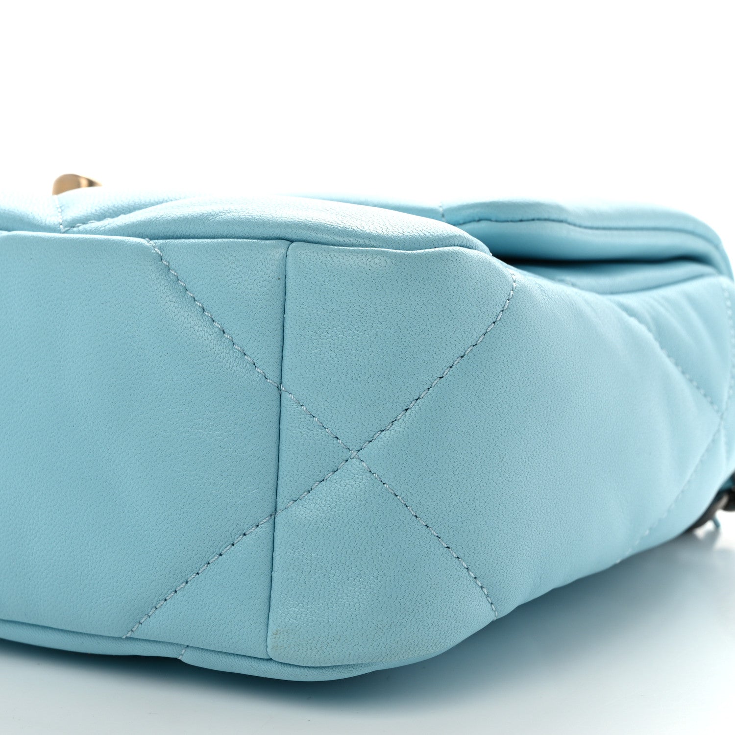 Chanel Lambskin Quilted Medium Chanel 19 Flap Light Blue 10 of 10