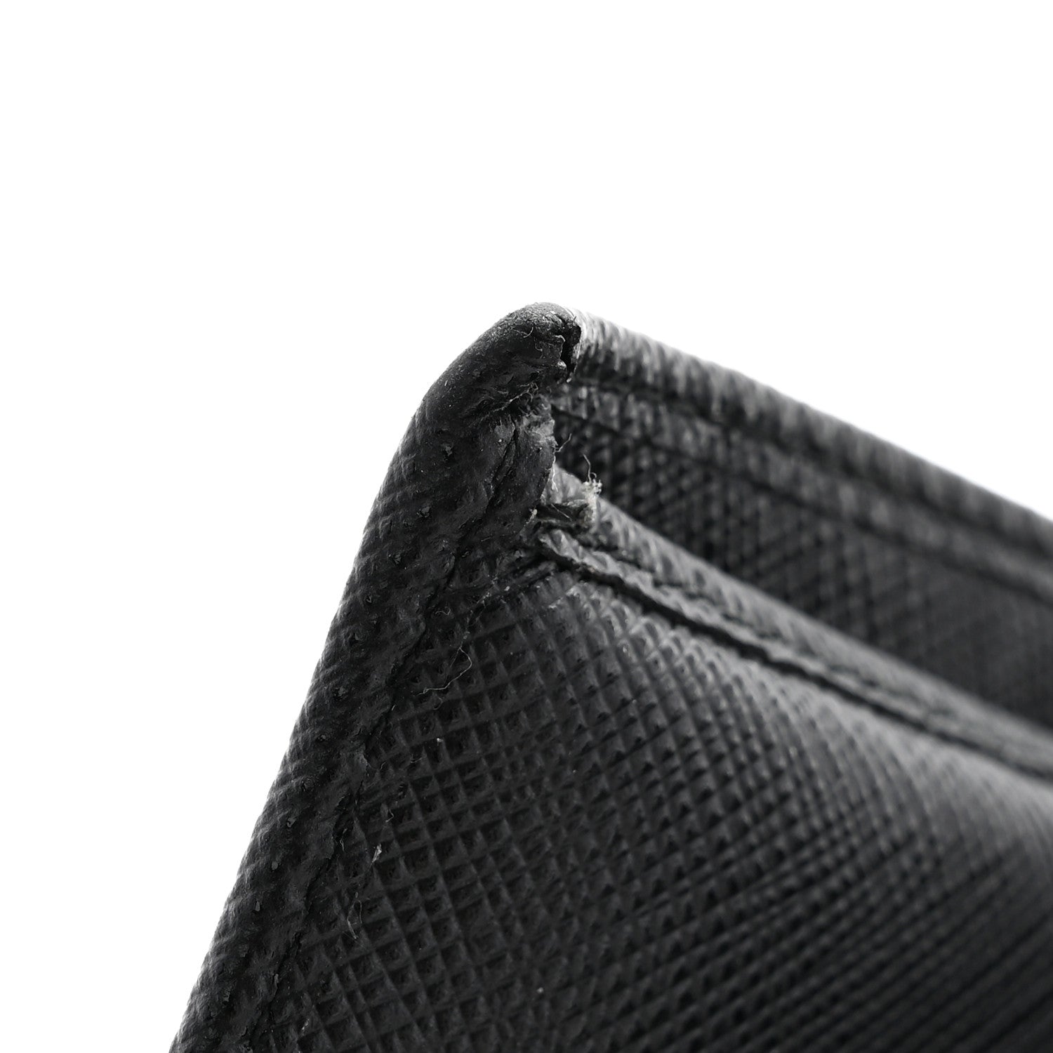 Prada Saffiano Triangle Bi-Fold Wallet Black 9 of 12
