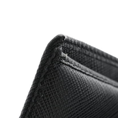 Prada Saffiano Triangle Bi-Fold Wallet Black 9 of 12