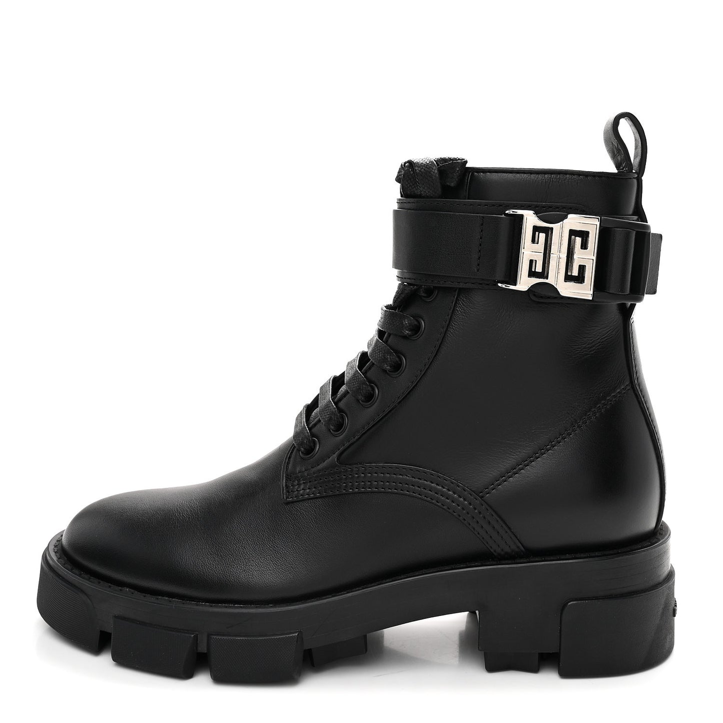 Calfskin Combat Boots 36 Black