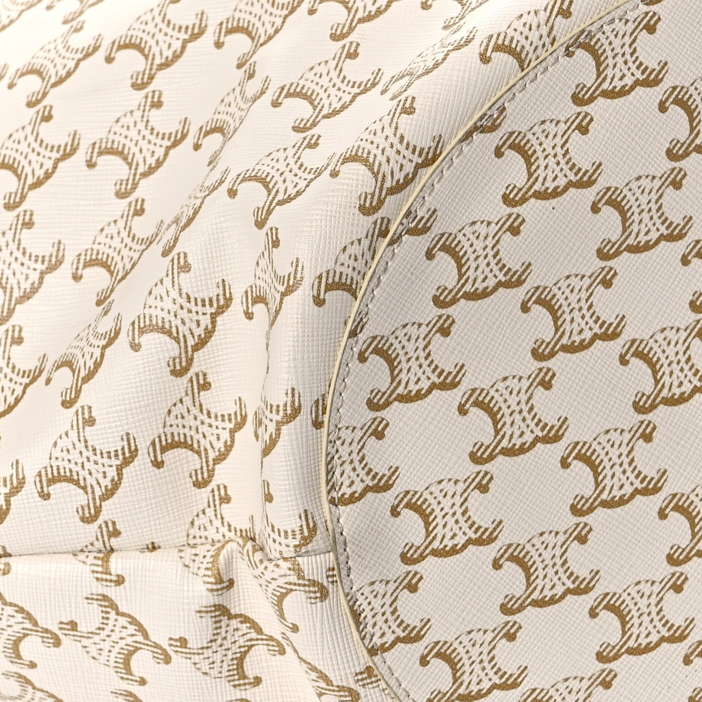 Calfskin Canvas Triomphe Large Couffin White
