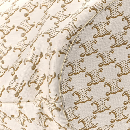 Celine Calfskin Canvas Triomphe Large Couffin White 7 of 8