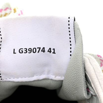 Chanel Fabric Suede Kidskin CC Sneakers 41 Light Turquoise Fuchsia Yellow 6 of 10