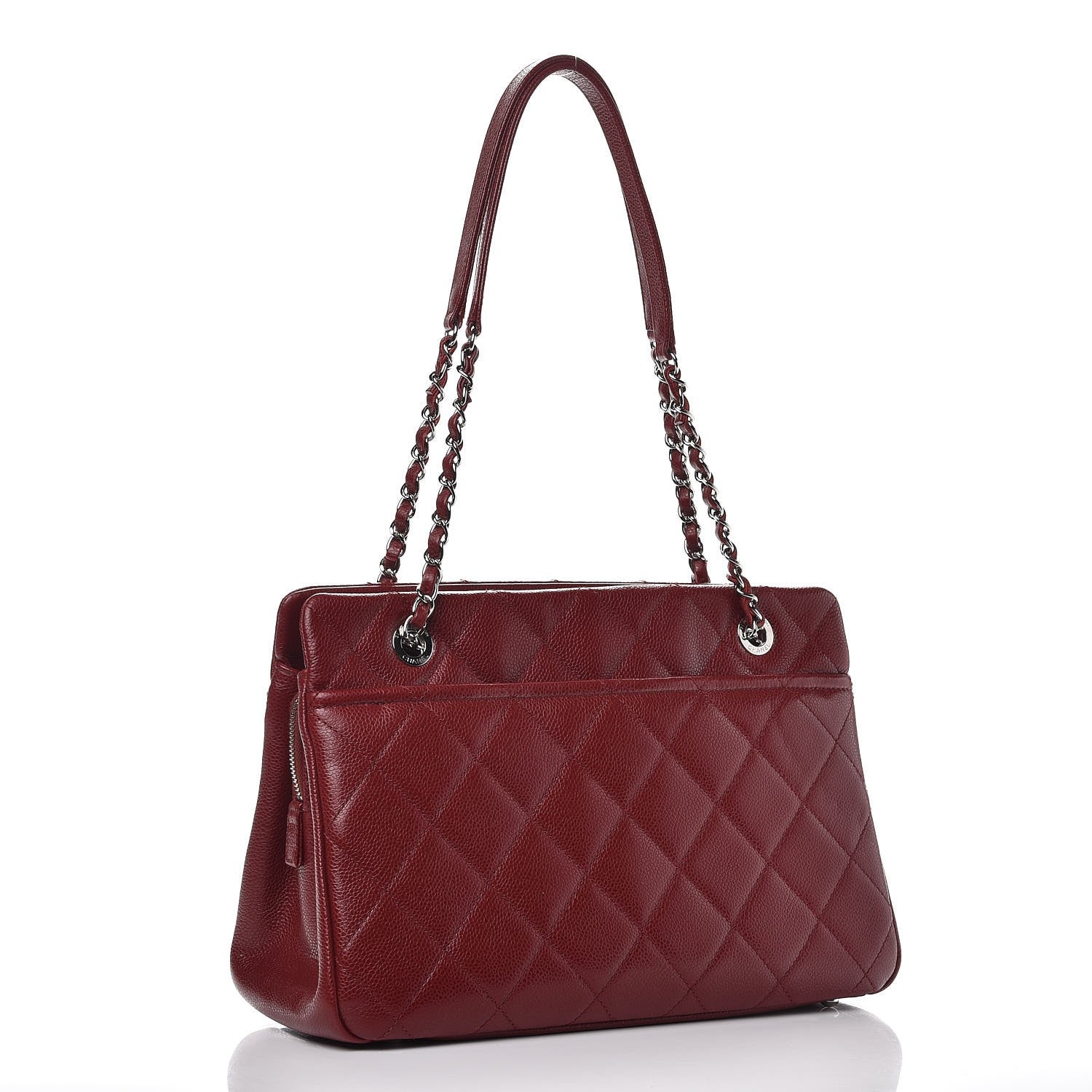 Chanel Soft Caviar Timeless Medium Shopping Tote Dark Red 3 of 8