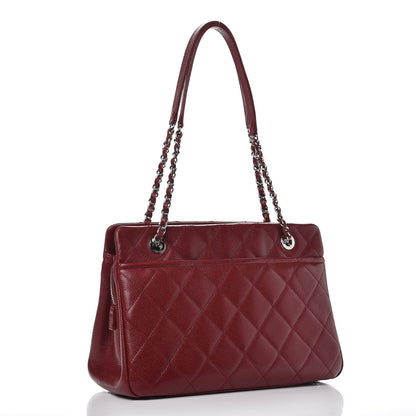 Chanel Soft Caviar Timeless Medium Shopping Tote Dark Red 3 of 8