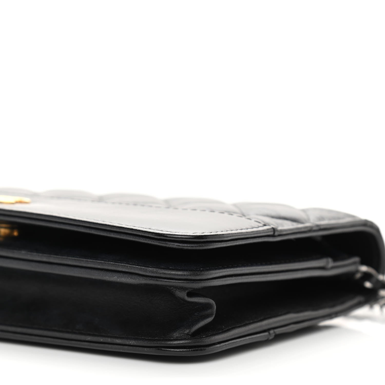 Chanel Aged Calfskin Quilted Gabrielle Wallet On Chain WOC Black 11 of 13