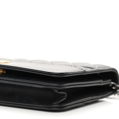 Chanel Aged Calfskin Quilted Gabrielle Wallet On Chain WOC Black 11 of 13