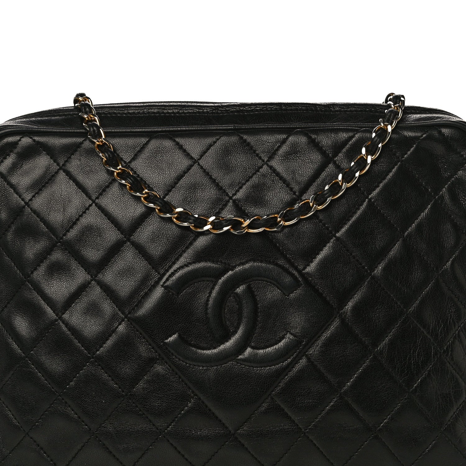 Chanel Lambskin Quilted CC Tassel Camera Case Black 5 of 14