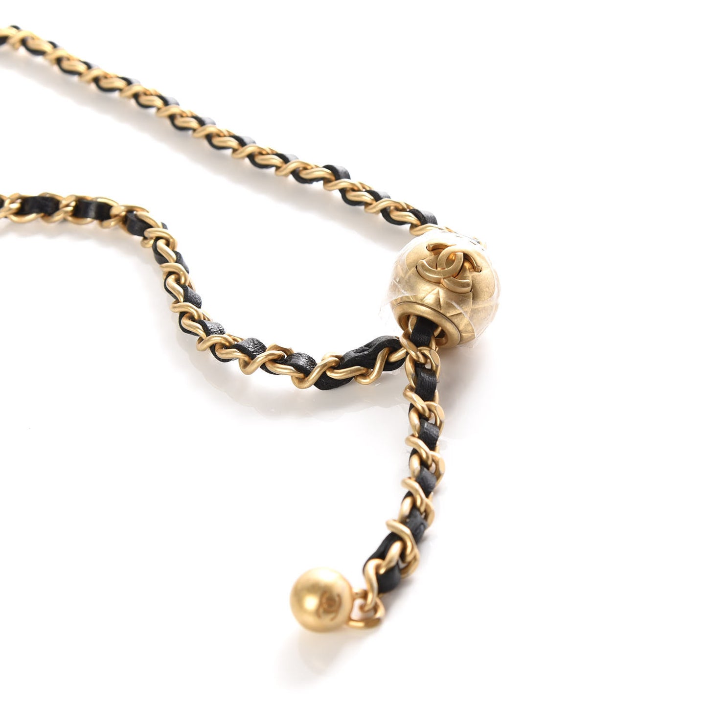 Lambskin Quilted CC Pearl Crush Wallet on Chain WOC Black