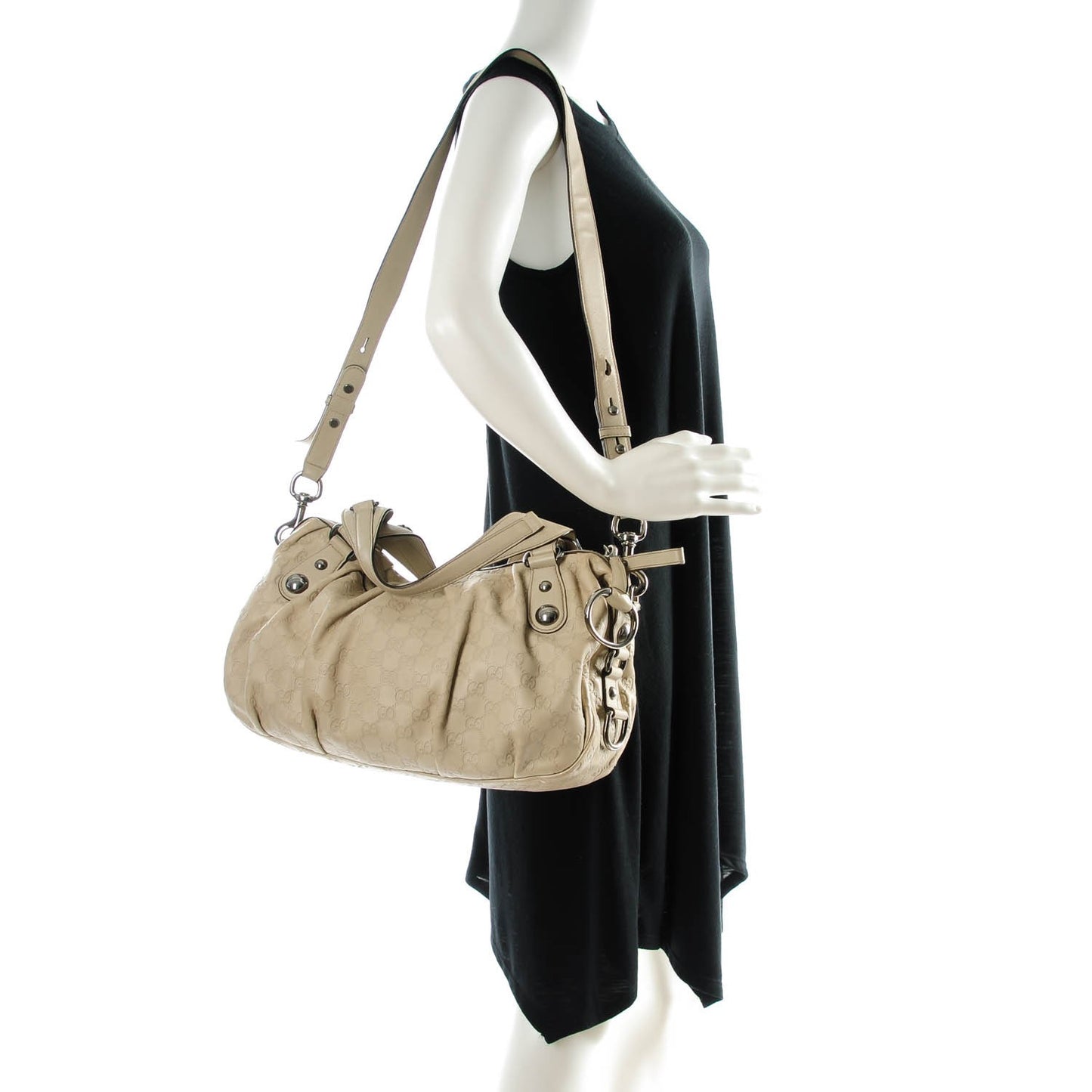 Guccissima Medium Icon Bit Boston Off White