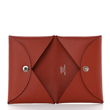 Hermes Epsom Calvi Card Case Sienne 5 of 8