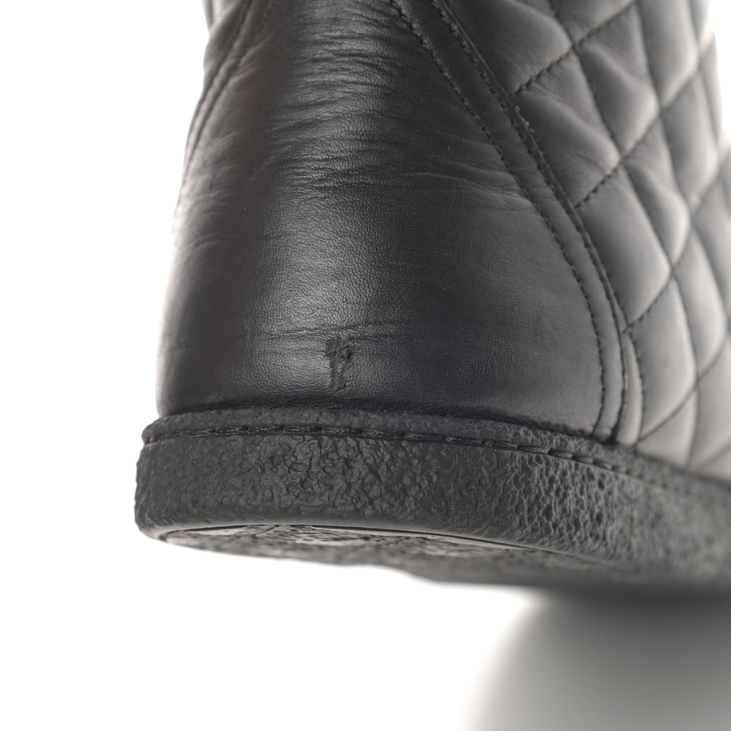 Chanel Lambskin Quilted High Top Sneakers 38.5 Black 9 of 10