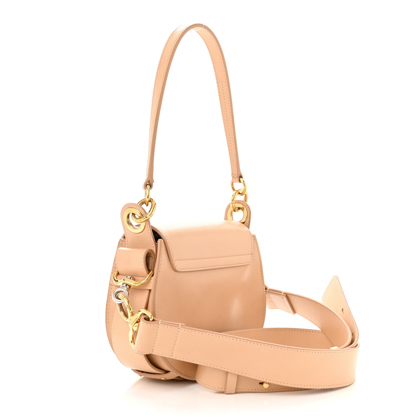 Calfskin Suede Small Tess Bag Biscuit Pink