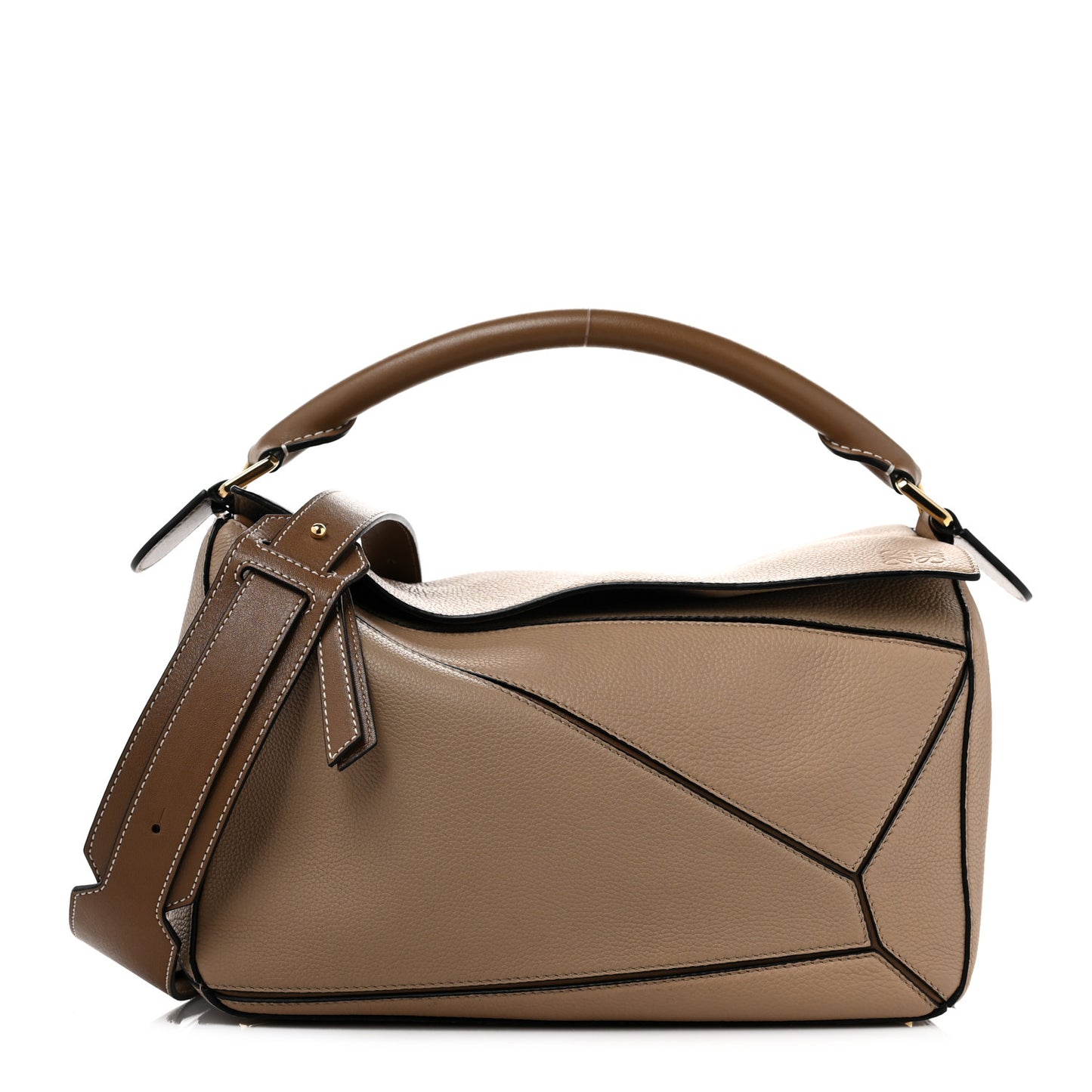 Calfskin Medium Puzzle Bag Sand Mink