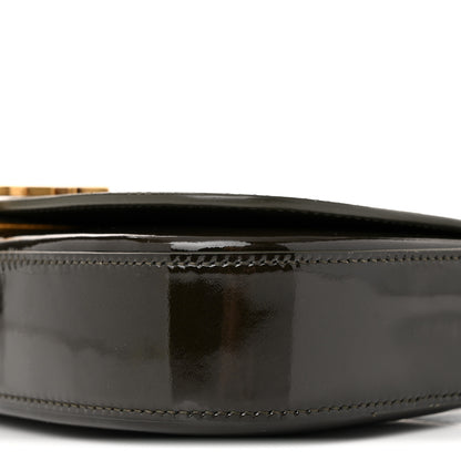 Saint Laurent Patent Calfskin Mini Voltaire Shoulder Bag Dark Vineyard Green 10 of 11