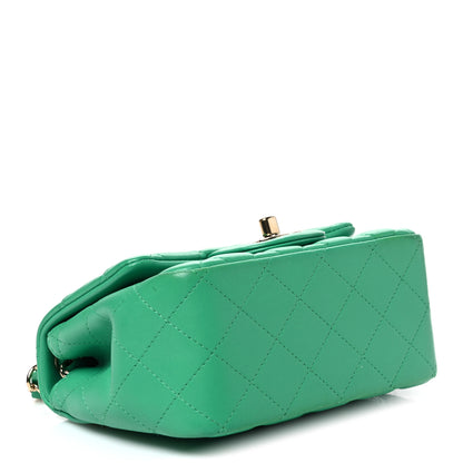 Chanel Lambskin Quilted Mini Square Flap Green 4 of 10