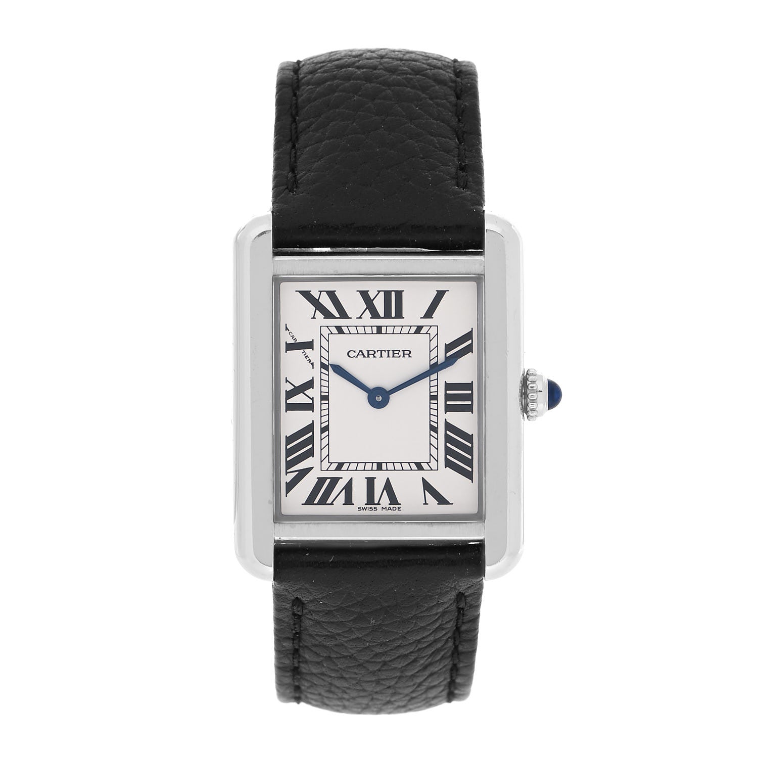 Cartier Stainless Steel Calfskin 24mm Tank Solo Quartz Watch 1 of 5