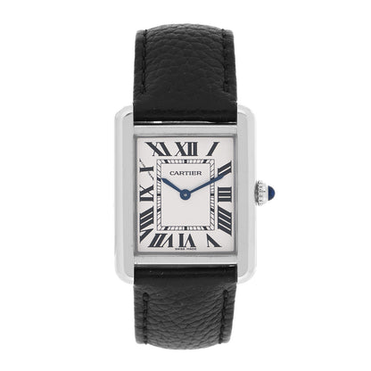 Cartier Stainless Steel Calfskin 24mm Tank Solo Quartz Watch 1 of 5