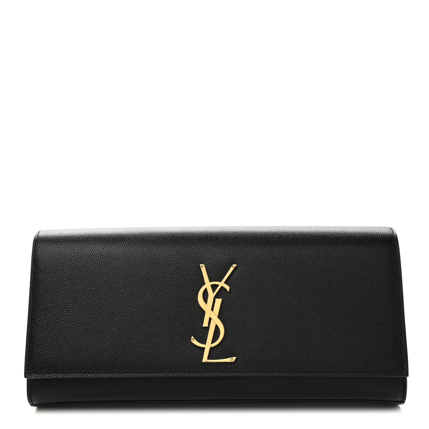 Saint Laurent Grain De Poudre Monogram Cassandre Clutch Black 1 of 6