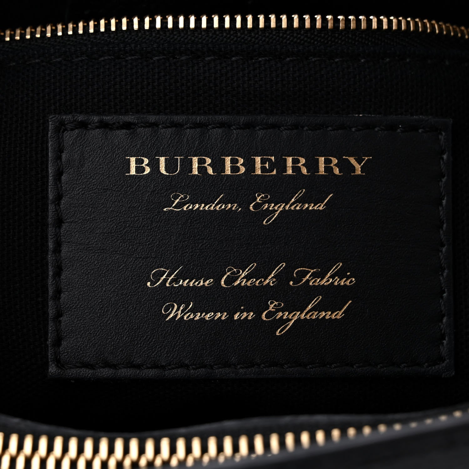 Burberry Grainy Calfskin House Check Medium Banner Tote Black 7 of 13