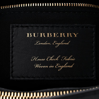 Burberry Grainy Calfskin House Check Medium Banner Tote Black 7 of 13