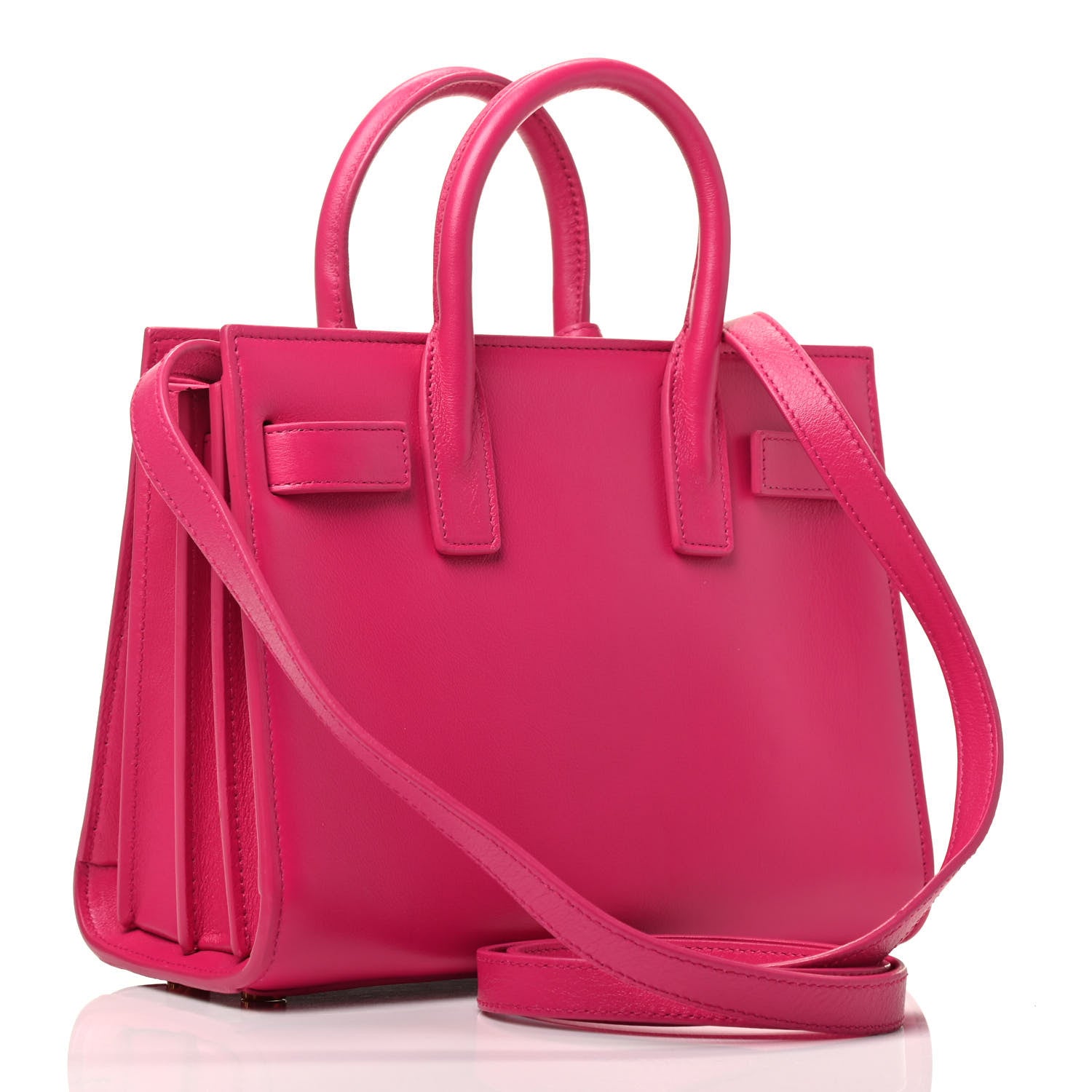 Saint Laurent Calfskin Nano Sac De Jour Lipstick Fuchsia 2 of 3