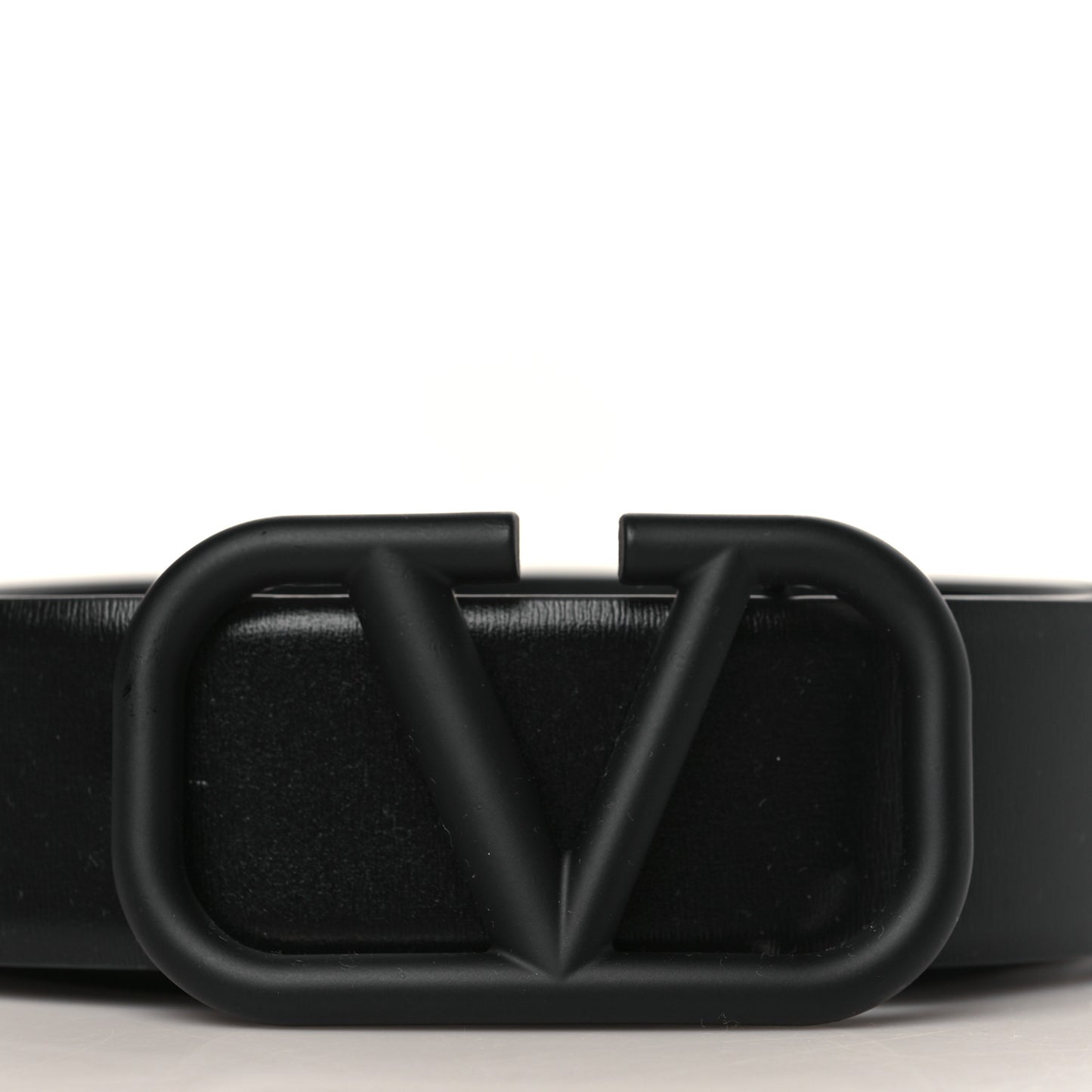 Glossy Calfskin Monochrome Mens VLogo 40mm Belt 90 36 Black