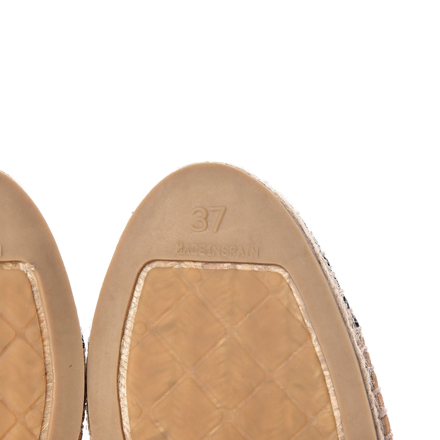 Chanel Lambskin CC Espadrilles 37 Beige Black 6 of 11