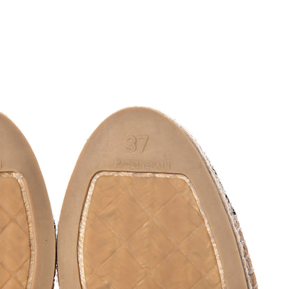 Chanel Lambskin CC Espadrilles 37 Beige Black 6 of 11