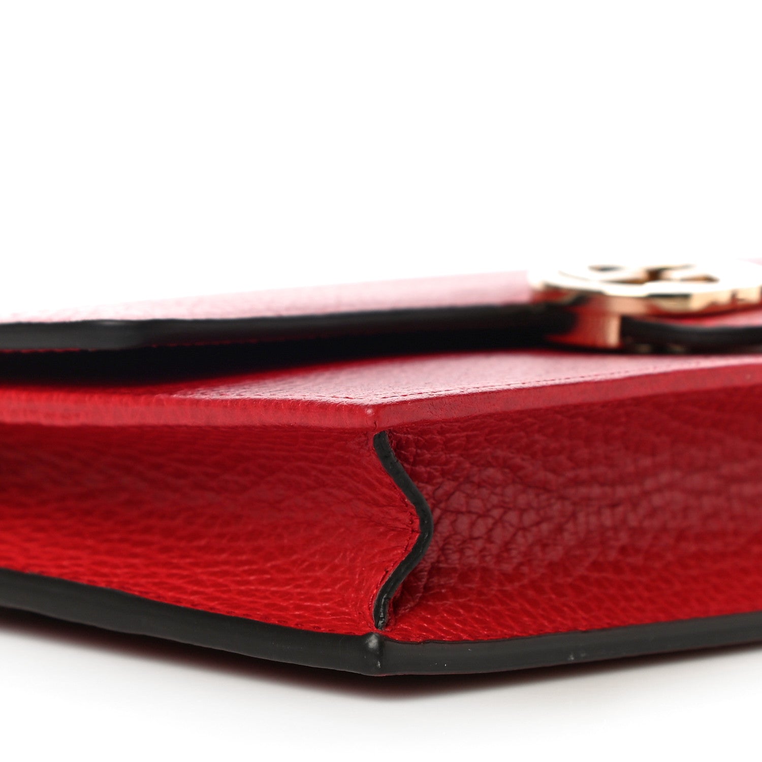 Gucci Dollar Calfskin Interlocking G Chain Wallet Red 7 of 9