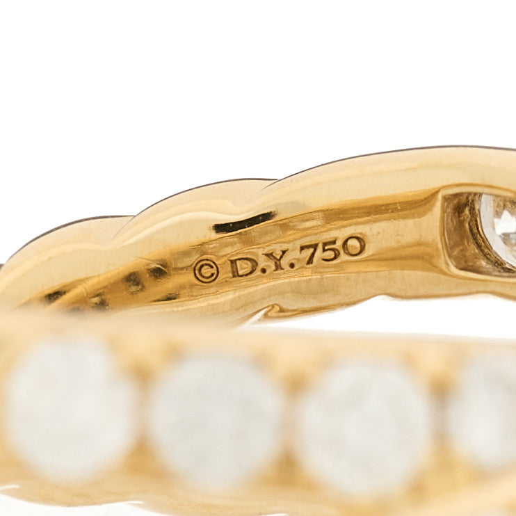David Yurman 18K Yellow Gold Diamond 8mm Crossover Band Ring 52 6 5 of 5