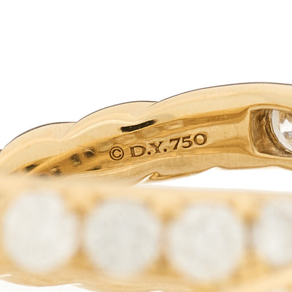 David Yurman 18K Yellow Gold Diamond 8mm Crossover Band Ring 52 6 5 of 5