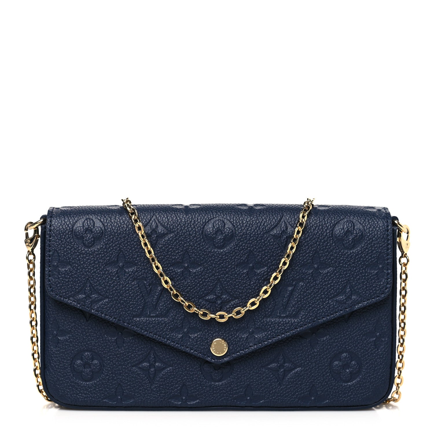 Louis Vuitton Empreinte Pochette Felicie Chain Wallet Navy 1 of 10