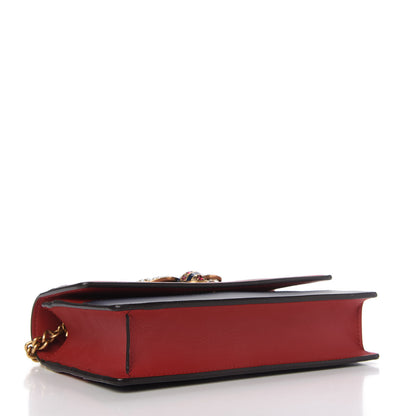 Gucci Calfskin Queen Margaret Chain Wallet Blue Agata Hibiscus Red Mystic White 4 of 11