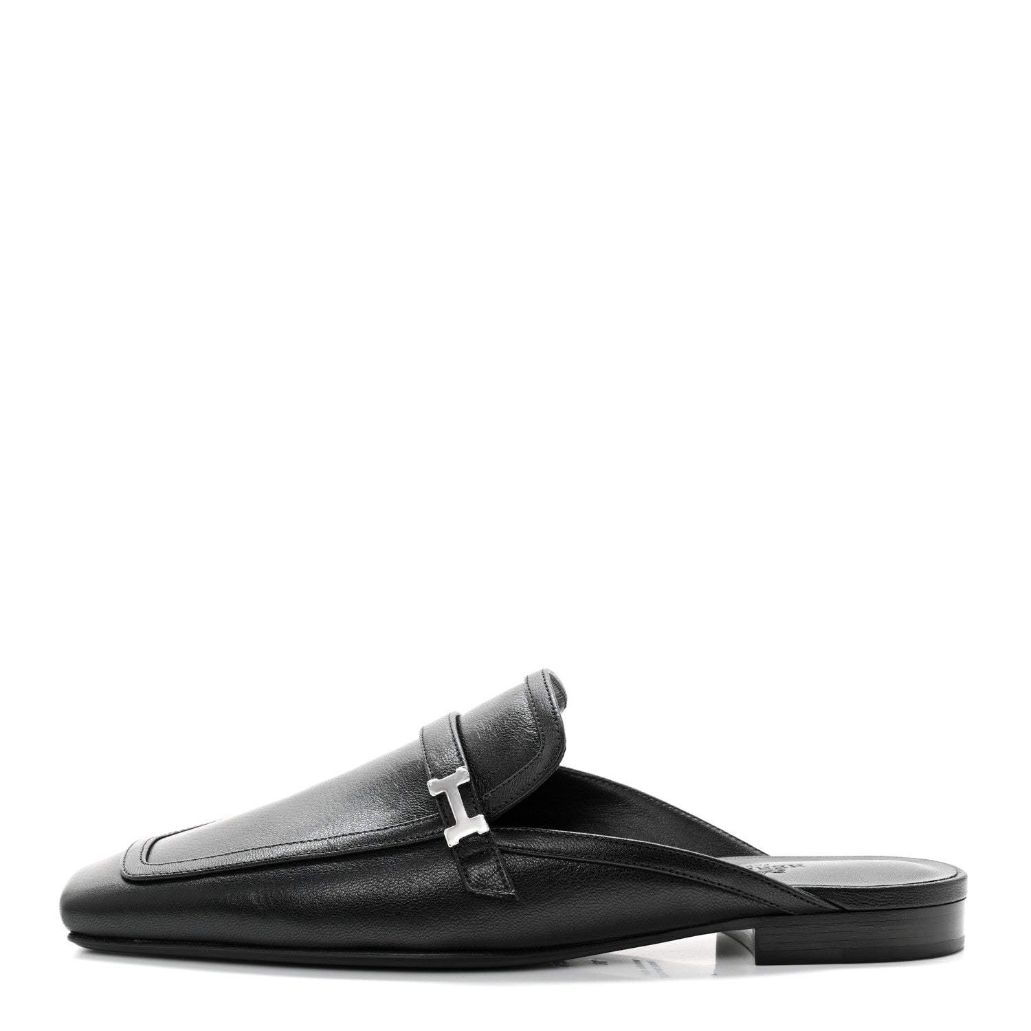 Hermes Goatskin Groupie Mule 38 Black 1 of 9