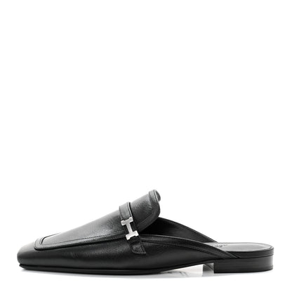 Hermes Goatskin Groupie Mule 38 Black 1 of 9