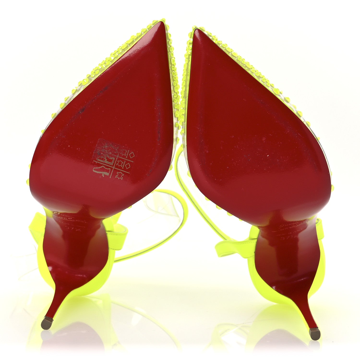 Christian Louboutin PVC Fluo Mat Spikaqueen 100 Pumps 37.5 Version Yellow Fluo 7 of 13