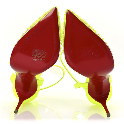 Christian Louboutin PVC Fluo Mat Spikaqueen 100 Pumps 37.5 Version Yellow Fluo 7 of 13