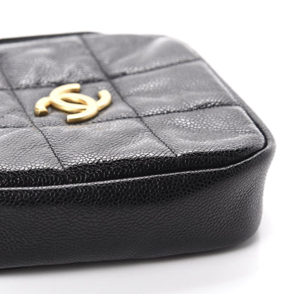 Chanel Caviar Quilted Diamond Clutch With Chain Black 5 of 10
