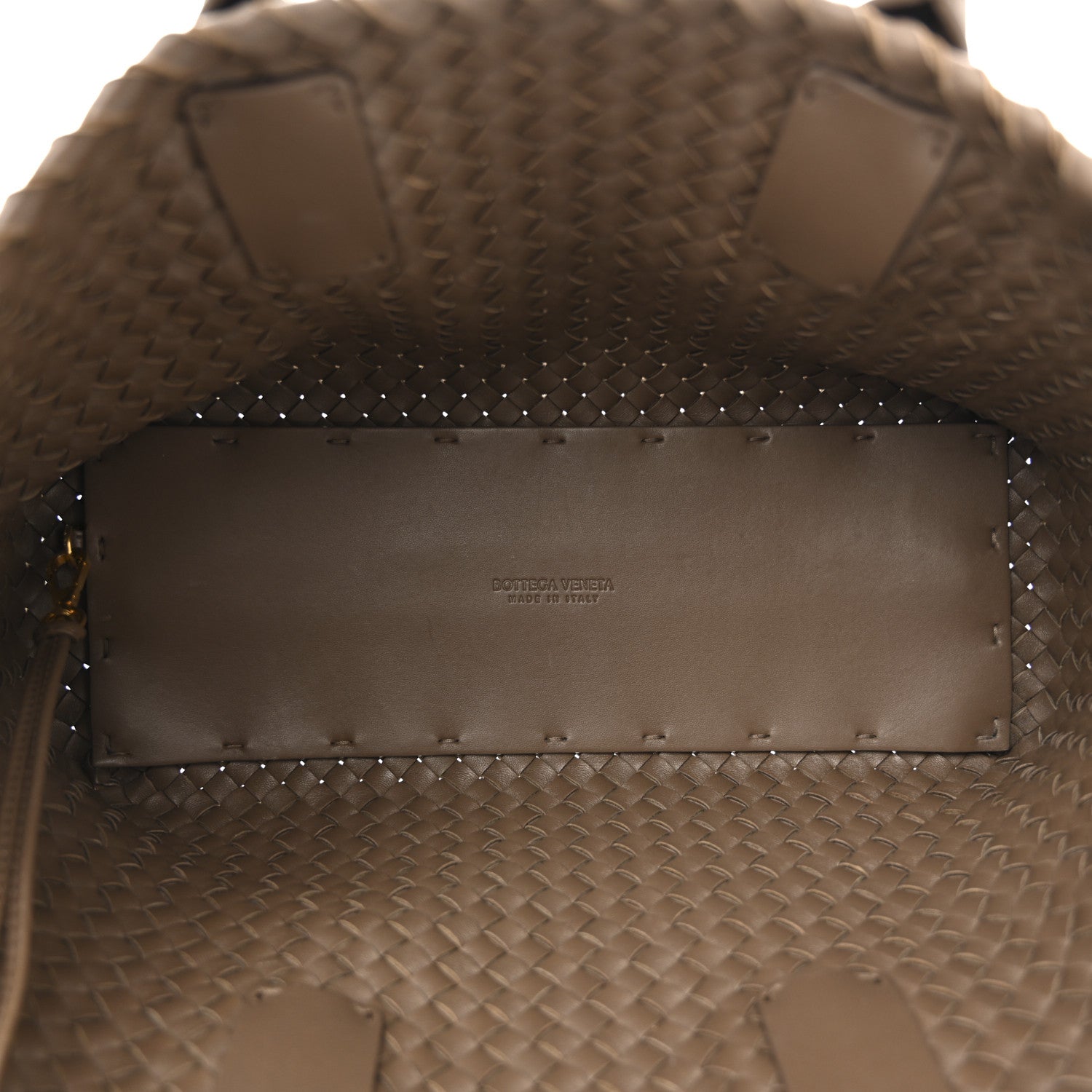 Bottega Veneta Lambskin Intreccio Small Cabat Taupe 1777811