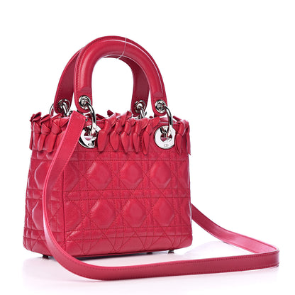 Christian Dior Lambskin Cannage Bow Mini Lady Dior Fuchsia 3 of 11
