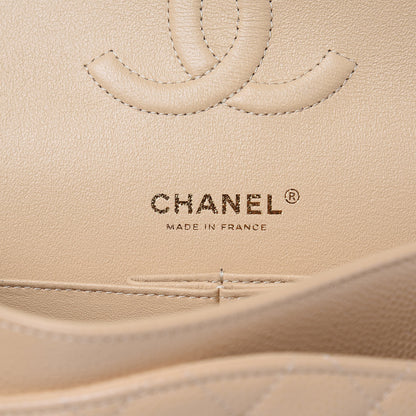 Chanel Caviar Quilted Medium Double Flap Beige 6 of 10
