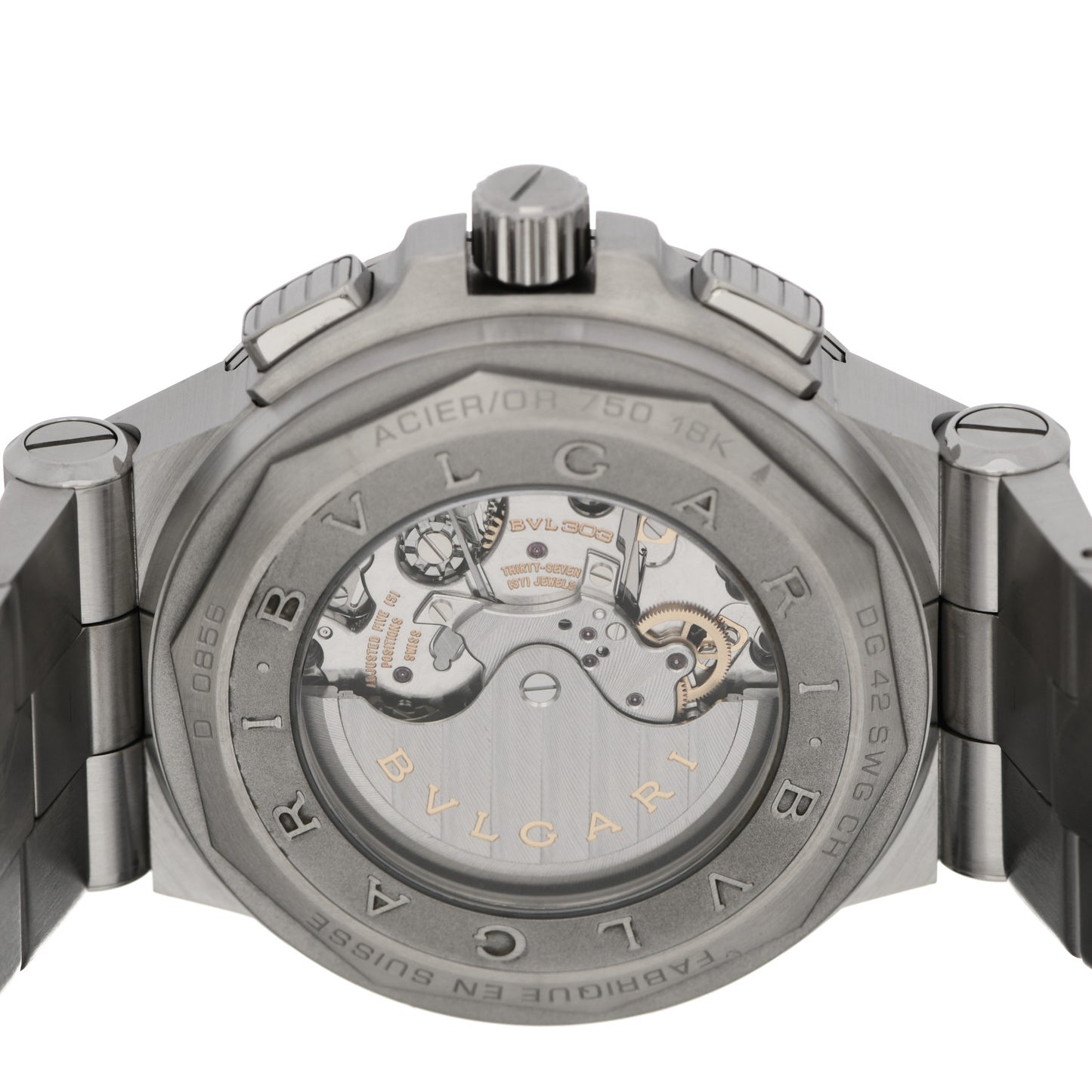 Stainless Steel 18K White Gold 42mm Diagono Chronograph Automatic Watch