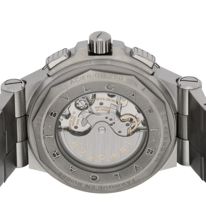 Bulgari Stainless Steel 18K White Gold 42mm Diagono Chronograph Automatic Watch 4 of 5